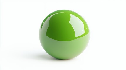 Sticker - A single glossy green egg on a white background.