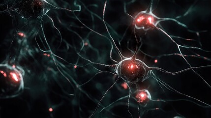 Wall Mural - microscopic view of a neuron: exploring the brain's building blocks