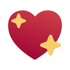 Sparkling heart emoji icon. Trendy colors, popular element representing love and joy, frequently used in social media. Emoticon, isolated element.