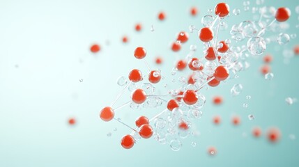 Poster - A 3D model of a chemical reaction with atoms and molecules moving and interacting in a dynamic representation.