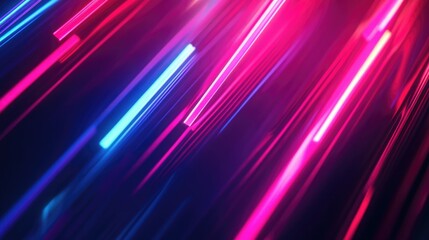 Poster - Neon illuminated techno lines creating a high tech futuristic abstract background design template