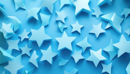 Poster - Light blue 2D cartoon backdrop featuring vibrant stars Contemporary geometric abstract design with stars ideal for mobile themes