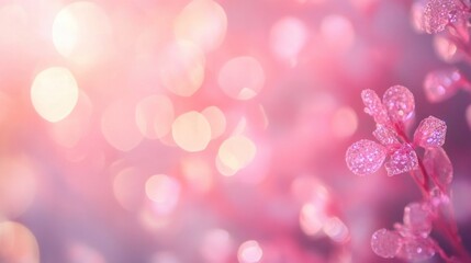 Poster - Soft pastel pink bokeh abstract backdrop ideal for a romantic theme