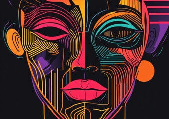 Poster - Abstract Geometric Lines Creative Mask Design