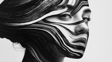Poster - Artistic composition featuring black and white elements