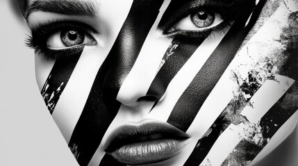 Poster - Artistic image featuring contrasting black and white elements