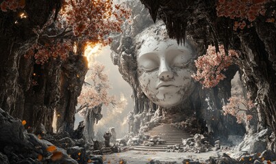 Poster - Journey into a realm of illusion with this captivating 3D illustration