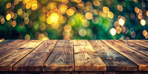 Wall Mural - Vintage wooden table top background, perfect for adding rustic texture and charm to your design projects. Ideal for