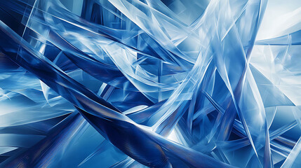 Wall Mural - Abstract background of intersecting blue and white lines with a futuristic and modern design.