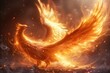 © arti om - An artistic rendering of a phoenix rising from the ashes with vibrant flames