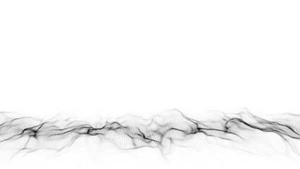 Poster - abstract technology wave of particles. big data visualization. background with motion dots. artifici