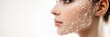 © Anat art - Abstract representation of skincare techniques with a focus on facial rejuvenation and treatment diagrams in a serene setting. Generative AI