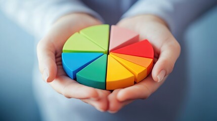 Poster - A person holding a pie chart showing asset allocation in a diversified investment portfolio.