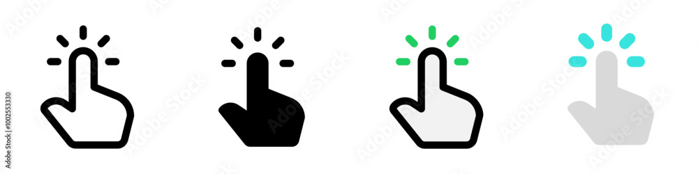 Editable one finger tap vector icon. Part of a big icon set family ...