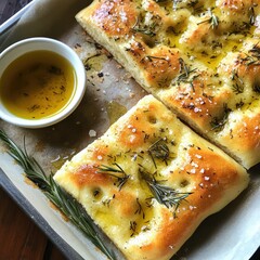 Freshly Baked Focaccia with Olive Oil and Herbs