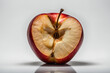© eman - half cut rotten apple, showcasing decay and the passage of time