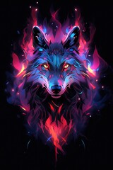 Naklejka na meble Fiery Wolf