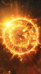 Wall Mural - cosmic clock celestial sun illustrates time s eternal rhythm