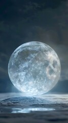 Wall Mural - Glowing Celestial Crystal Ball   Mysterious Moon Landscape Reflecting on Serene Waters