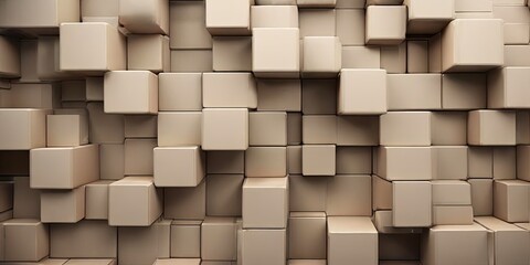 Poster - A wall of boxes in a room