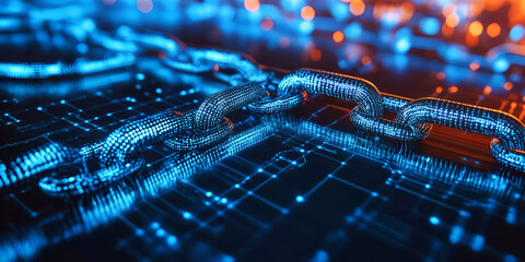 Cyber Chain Links Digital Concept