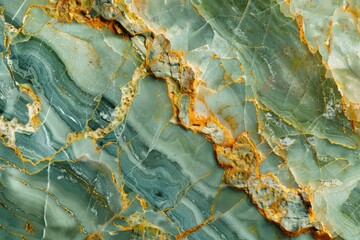 Photo of Emerald green dark marble pattern with golden veins. Background texture for backdrops or mapping