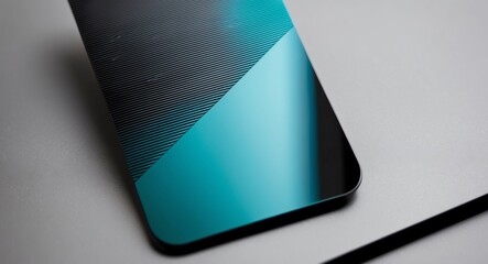 bold teal to jet black gradient on a glossy metal surface for a modern look