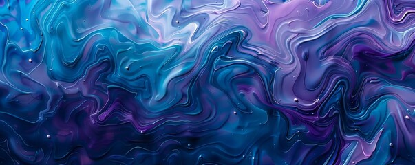 Wall Mural - Abstract Blue and Purple Liquid Waves