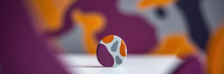 Colorful Abstract Object on Minimalist Background