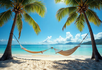 beach with palm trees