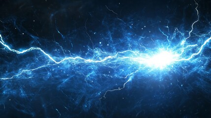 Blue abstract hi speed internet technology background illustration. bolt, thunderbolt, Spark