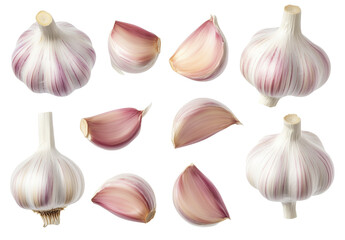 Wall Mural - Fresh garlic cloves elegantly arranged  for culinary inspiration