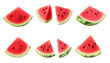 © nik_yurginson - Delicious watermelon slices arranged artistically on a bright white background