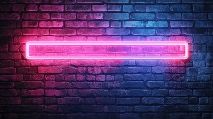 Poster - A glowing pink neon sign against a dark brick wall