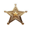 © AshrofS - Golden sheriff star badge, white isolated background transparent background