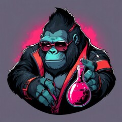 Canvas Print - Cool Gorilla Illustration