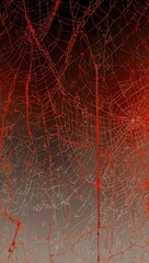 Wall Mural - Vivid red spider webs illustration.