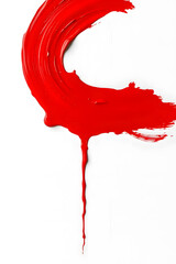 Canvas Print - Abstract red brush strokes on white background, creating a bold and dynamic visual effect.