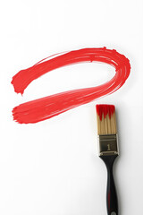 Sticker - Abstract red brush strokes on white background, creating a bold and dynamic visual effect.