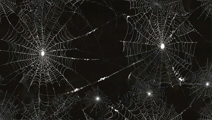 Wall Mural - White spider webs illustration.