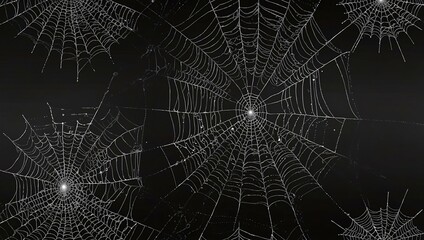 Wall Mural - White spider webs illustration.
