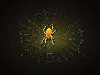 Wall Mural - Yellow spider web illustration