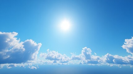 Wall Mural - a bright skyscape with minimal clouds, deep blue sky