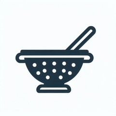 Colander icon in black and white