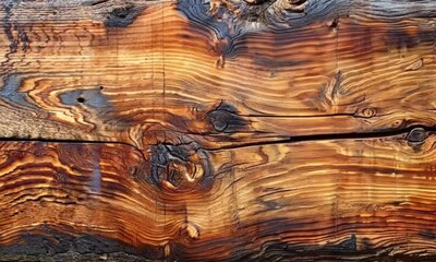 Wall Mural - Wooden surface with burn marks and a rough texture. The wood appears to be aged and has a rustic feel. hyperrealistic Video