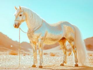 Poster - white horse on the snow