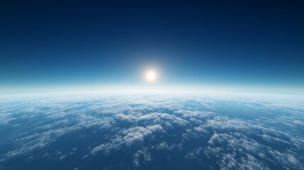 Wall Mural - a serene morning sky above minimal clouds, with a deep blue sky