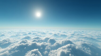 Wall Mural - a serene skyscape above thin clouds, with a vivid blue sky
