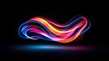 Vibrant abstract light trails on a dark background