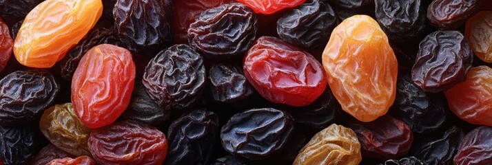 Seamless background of raisin grain closeup view